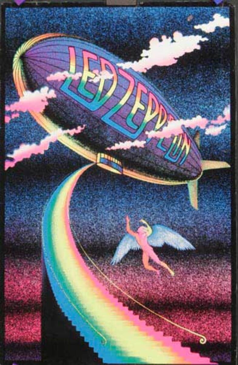 Led Zepplin Original Black Light Velvet Poster