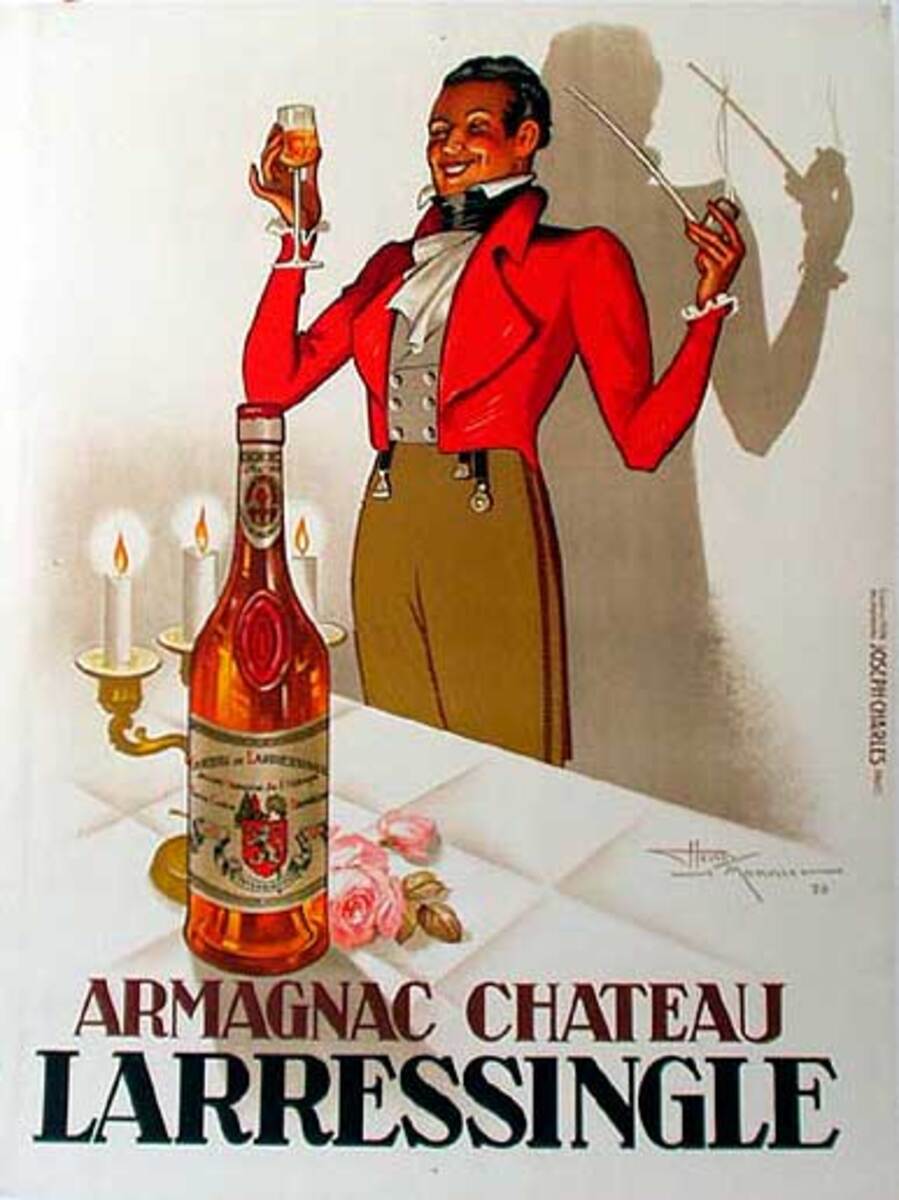 Armagnac Larressingle Original Advertising Poster Maestro