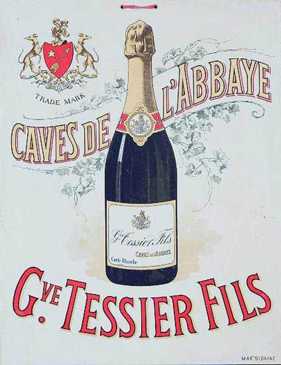 Caves de L'Abbaye Original French Champagne Advertising Poster