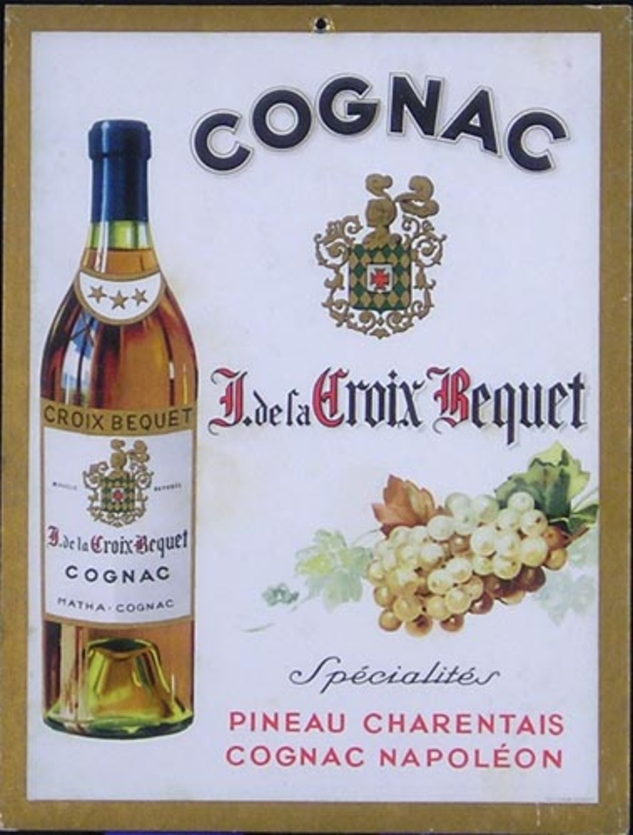 Cognac De La Croix Bequet Original French Advertising Poster