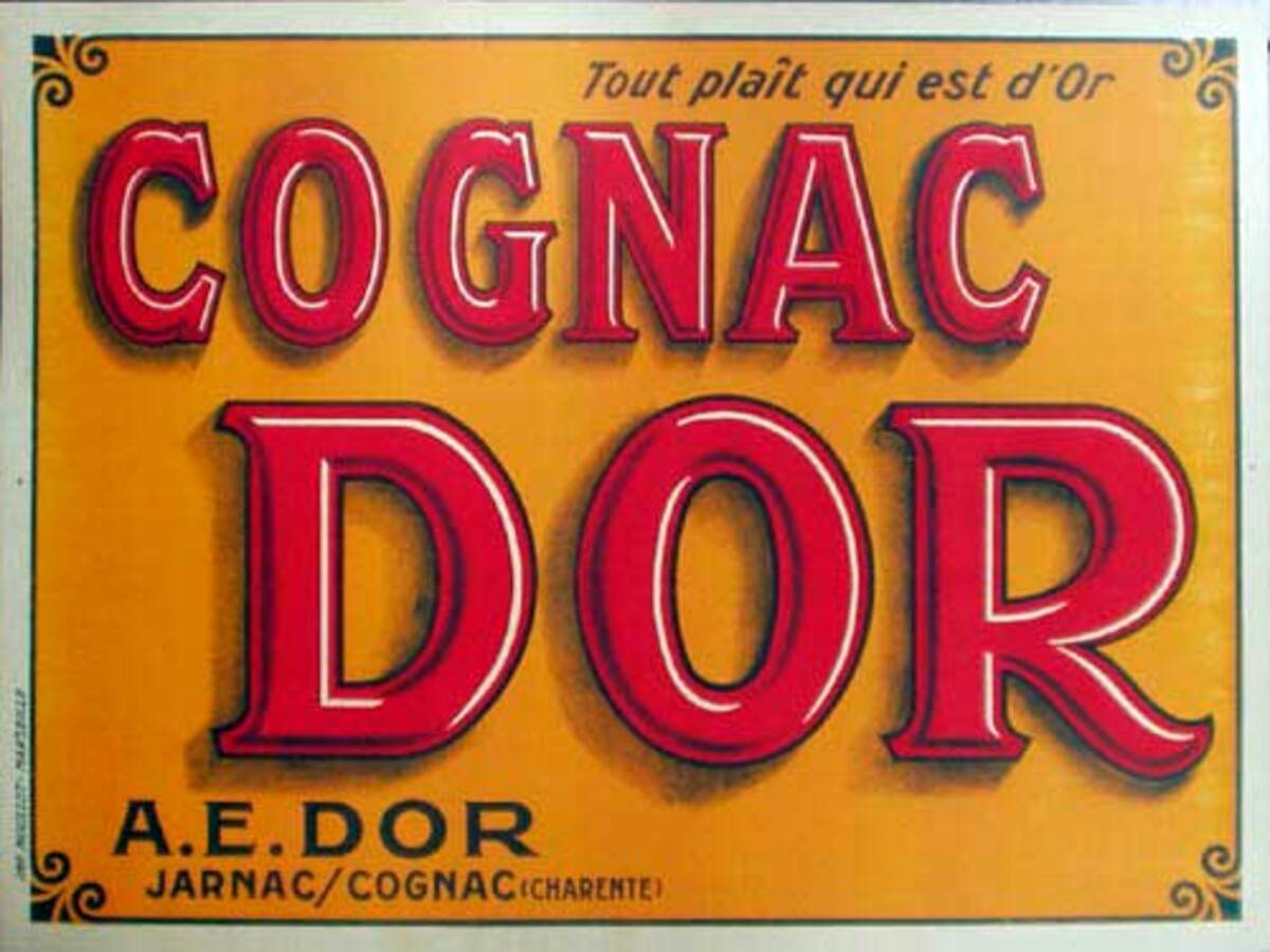 Cognac D'Or Original Vintage Advertising Poster