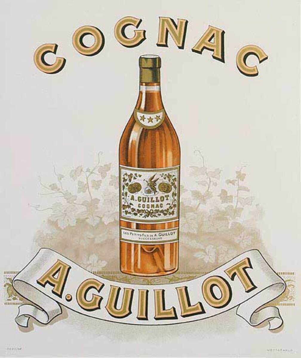 Cognac Guillot Original Vintage Advertising Poster
