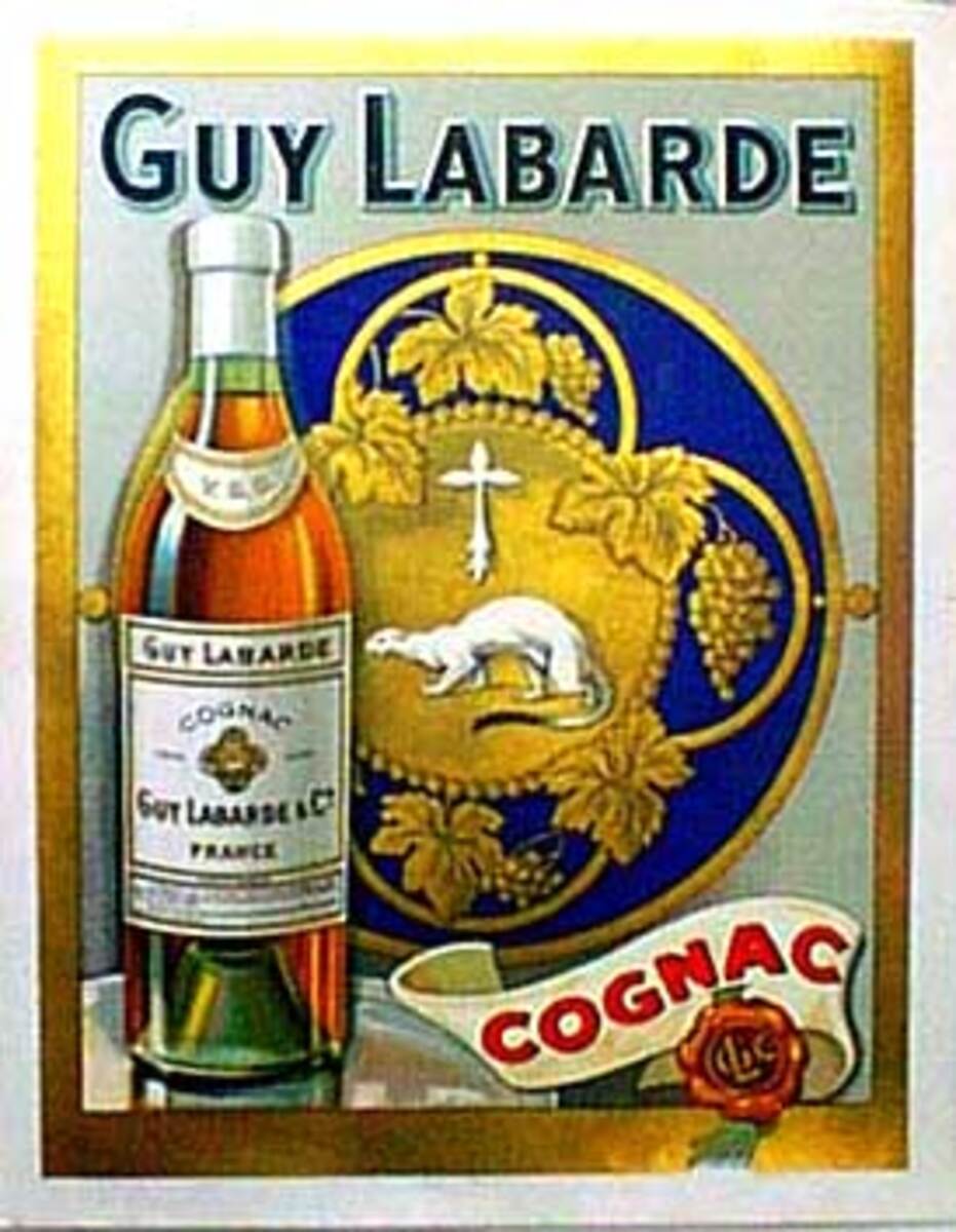 Cognac Guy Labarde Original Vintage Advertising Poster