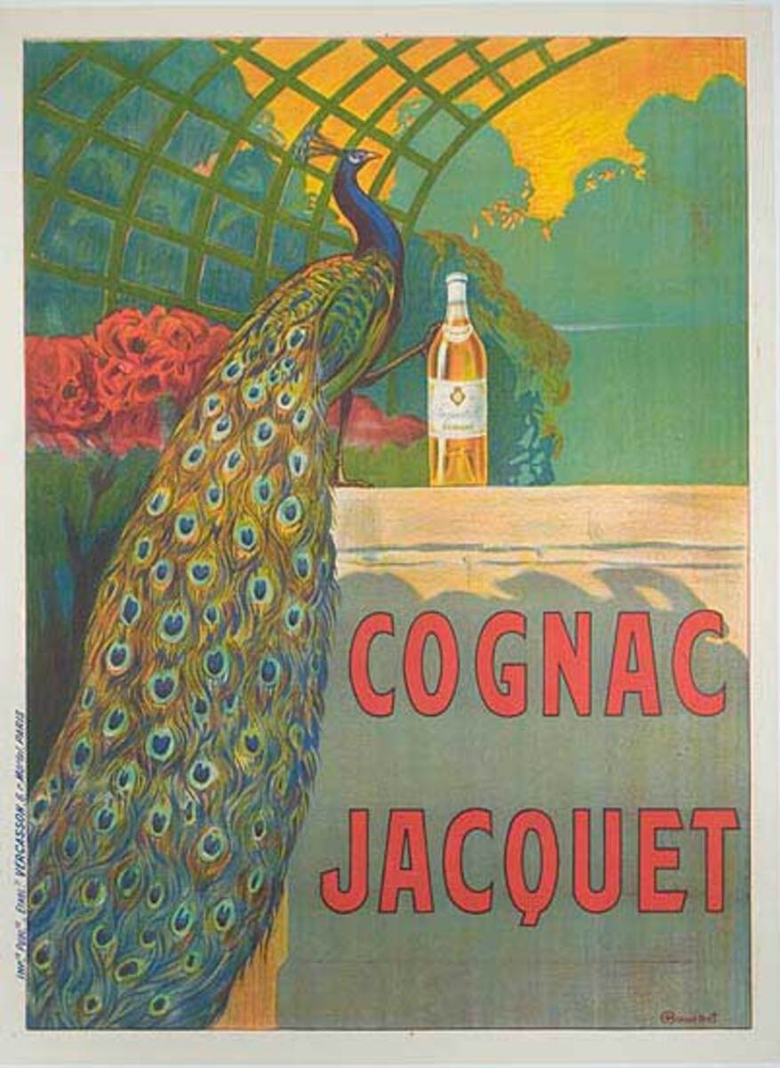 Cognac Jacquet Original French Advertising Poster 