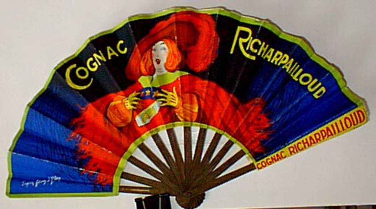 Original Vintage Advertising Fan Cognac Richarpailloud