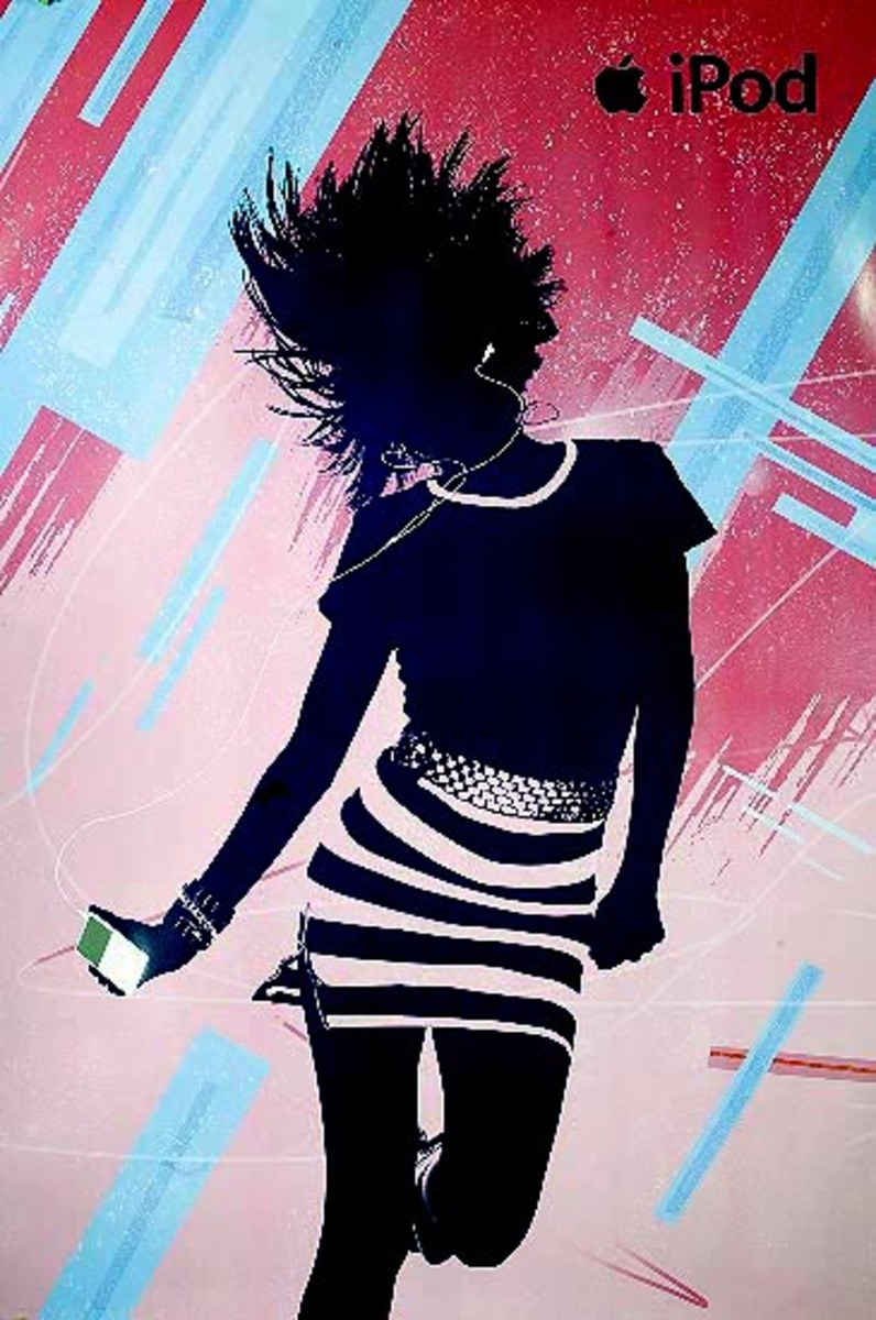 Original 2007Apple  IPOD Advertising Poster striped skirt