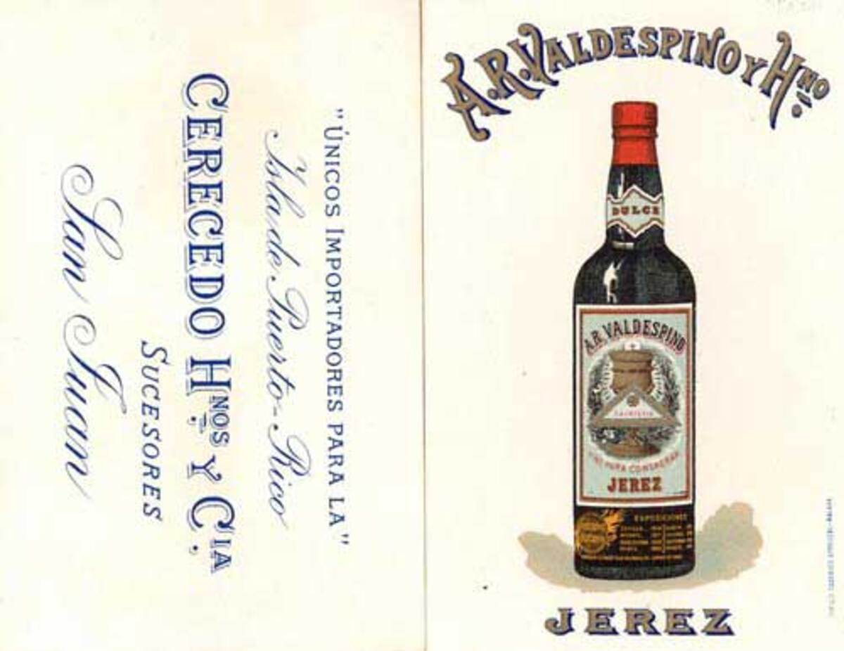 Original Spanish Advertising Card Jerez Valdespino