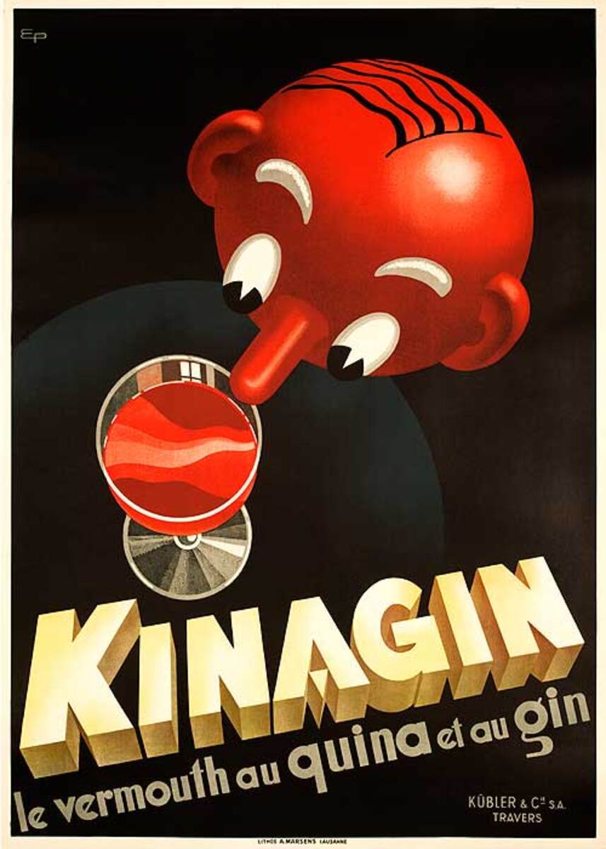 Kinagin Original Swiss Advertising Poster