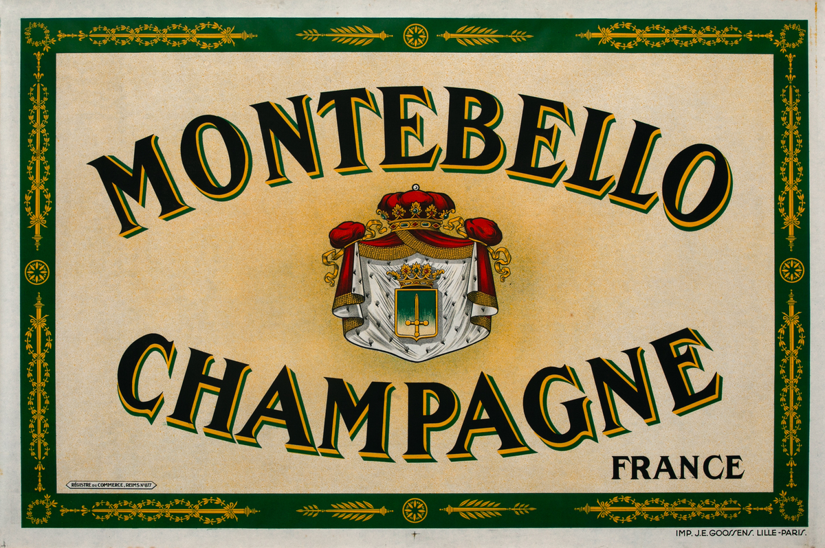 Montebello Champagne Original French Advertising poster
