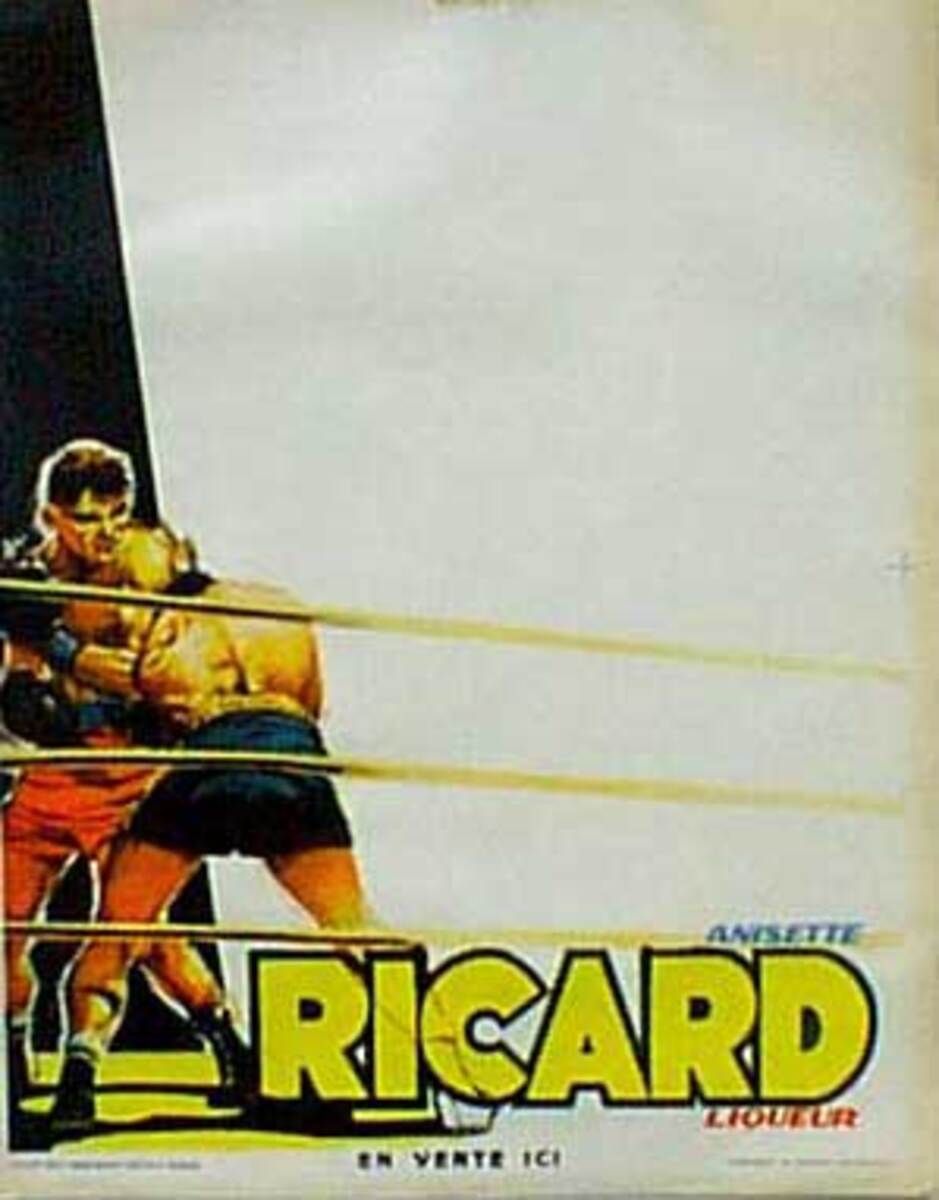 Ricard Liquer Original Vintage Advertising Poster boxers