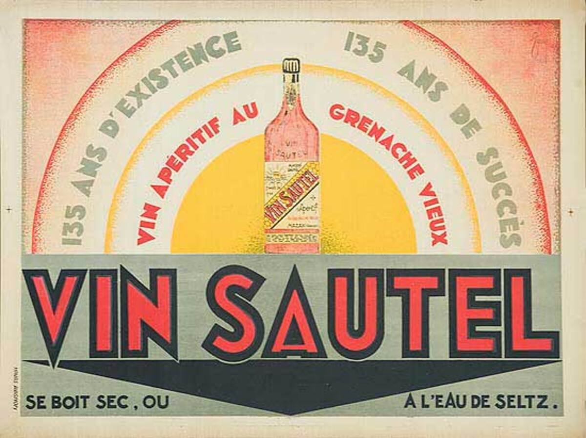 Vin Sautel Original Advertising Poster