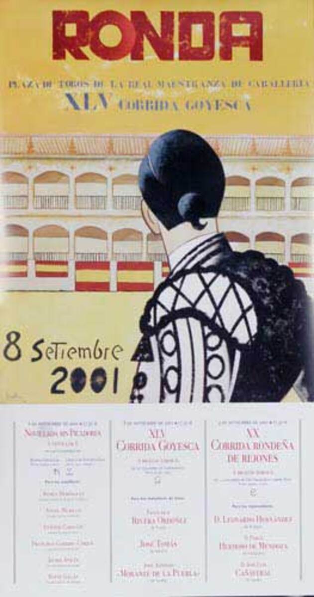 Ronda Spain Original Spanish Bullfight Poster 2001