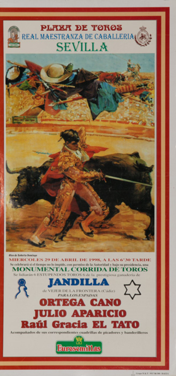 Sevilla Spain Original Spanish Bullfight Poster Jandilla