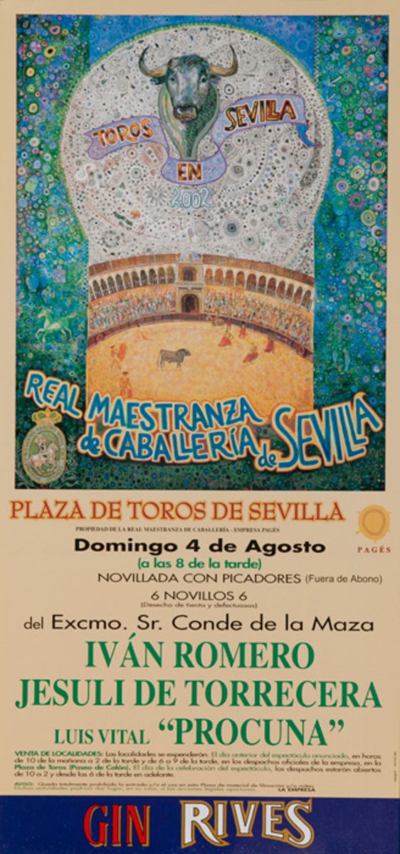 Sevilla Spain Original Spanish Bullfight Poster Bullring