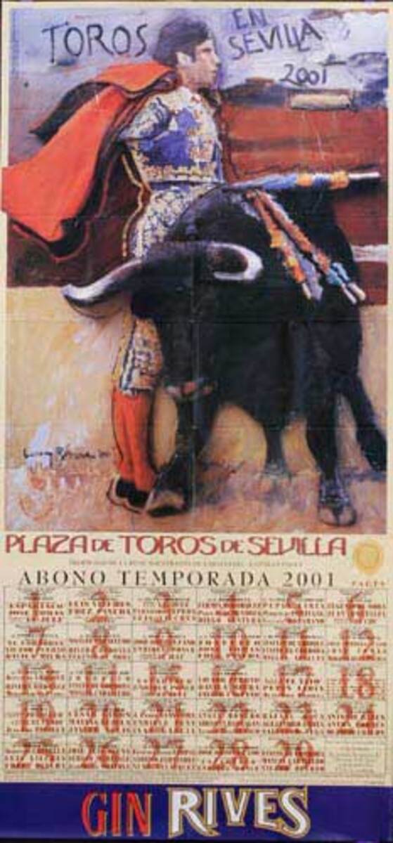 Sevilla Spain Original Spanish Bullfight Poster 2001 Larry Rivers