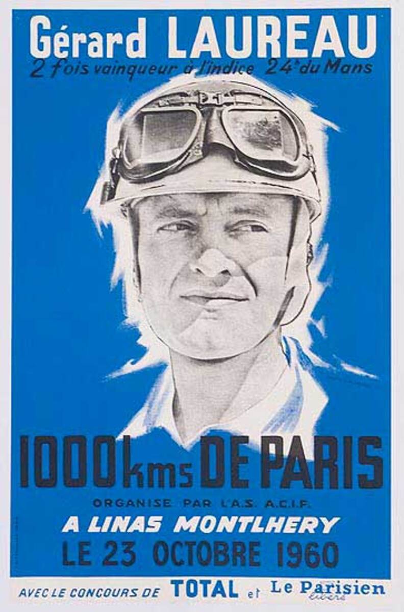 Gerard Laureau French Formula I Race Diver Original Advertising Poster