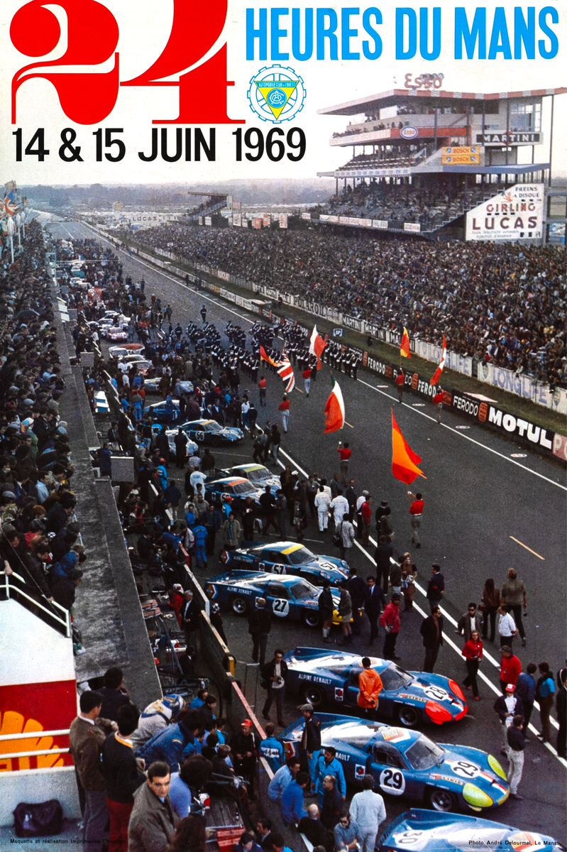 Le Mans 24 Hours 1969 Original Formula 1 Race Poster