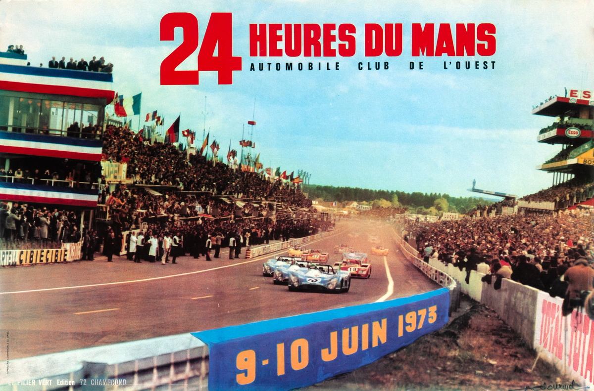 24 hours Le Mans 1973 Original F1 Racing Poster