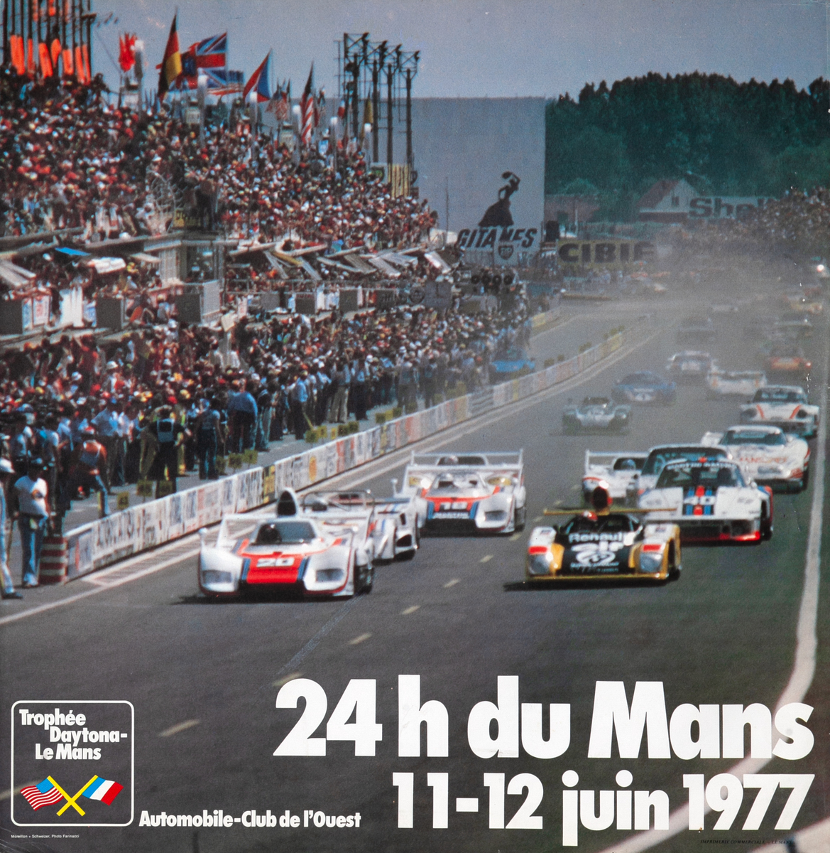 24 hours Le Mans 1977 Original F1 Racing Poster