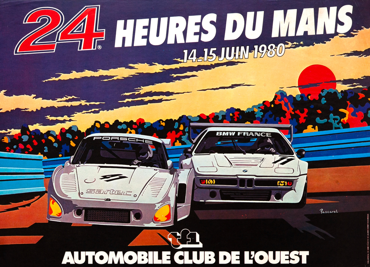 24 hours Le Mans 1980 Original F1 Racing Poster