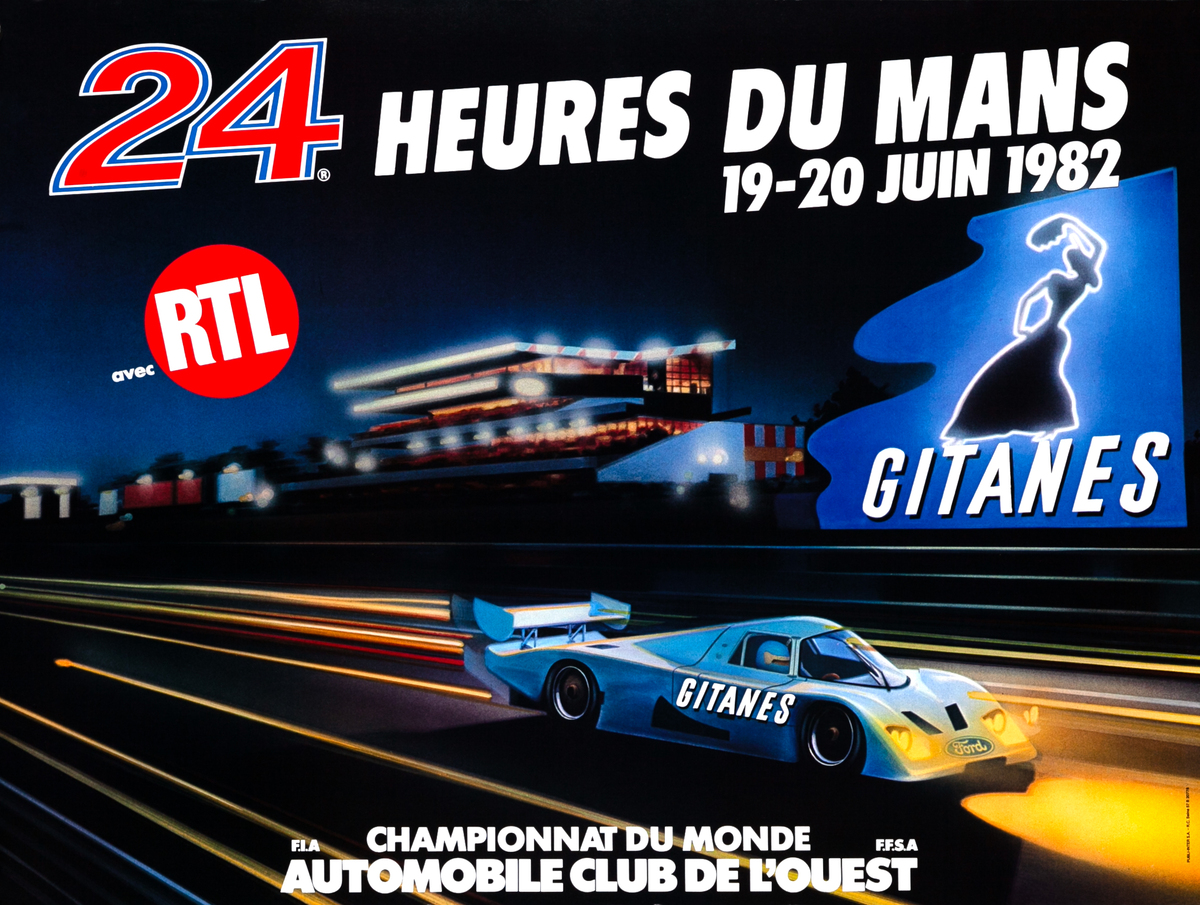24 hours Le Mans 1982 Original F1 Racing Poster