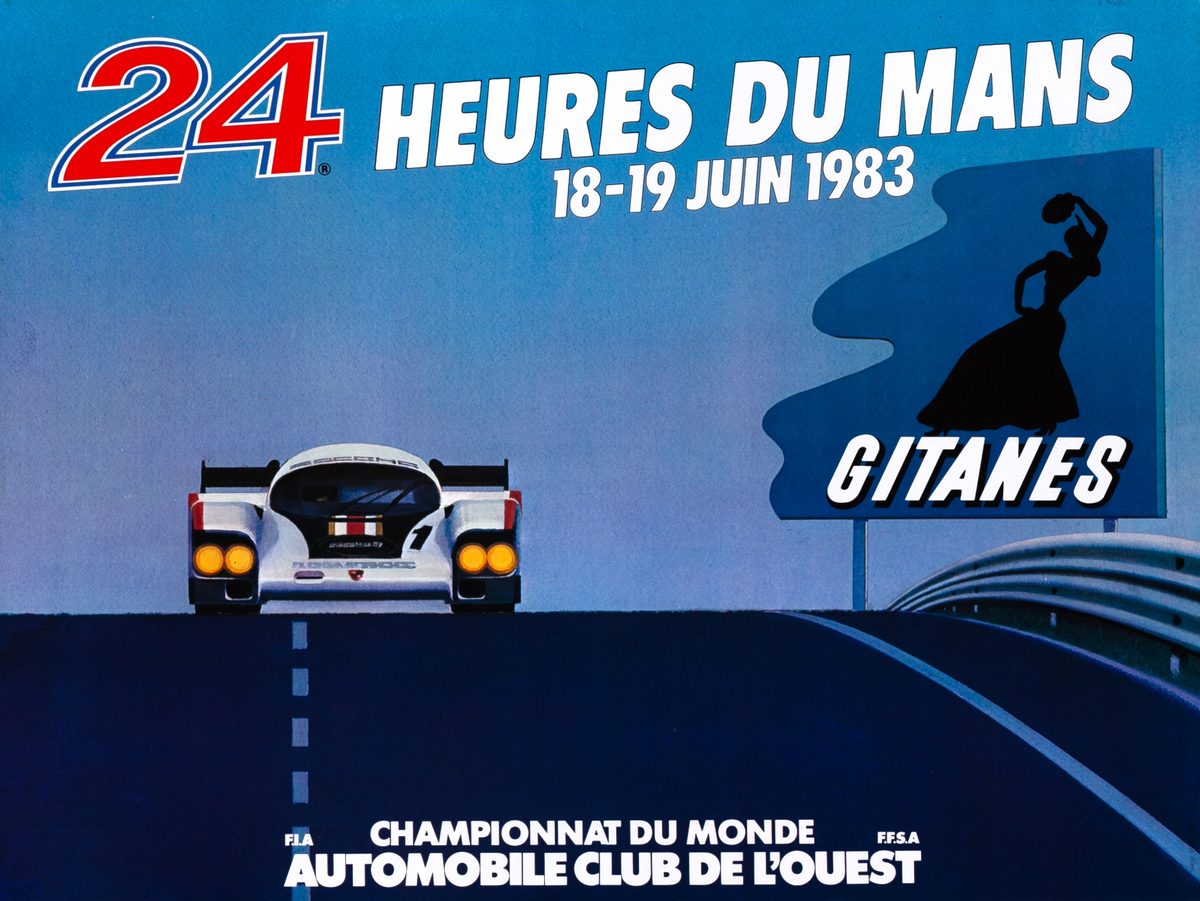 24 hours Le Mans 1983 Original F1 Racing Poster