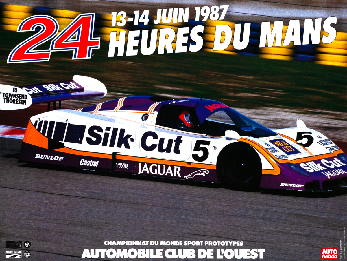 24 hours Le Mans 1987 Original F1 Racing Poster