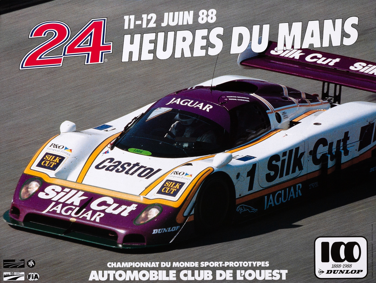 24 hours Le Mans 1988 Original F1 Racing Poster