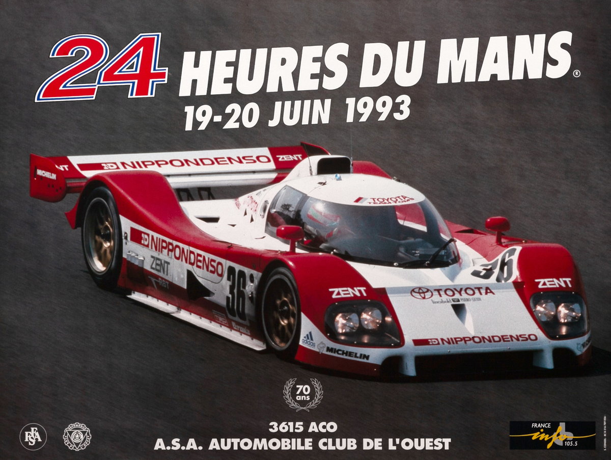 24 hours Le Mans 1993 Original F1 Racing Poster