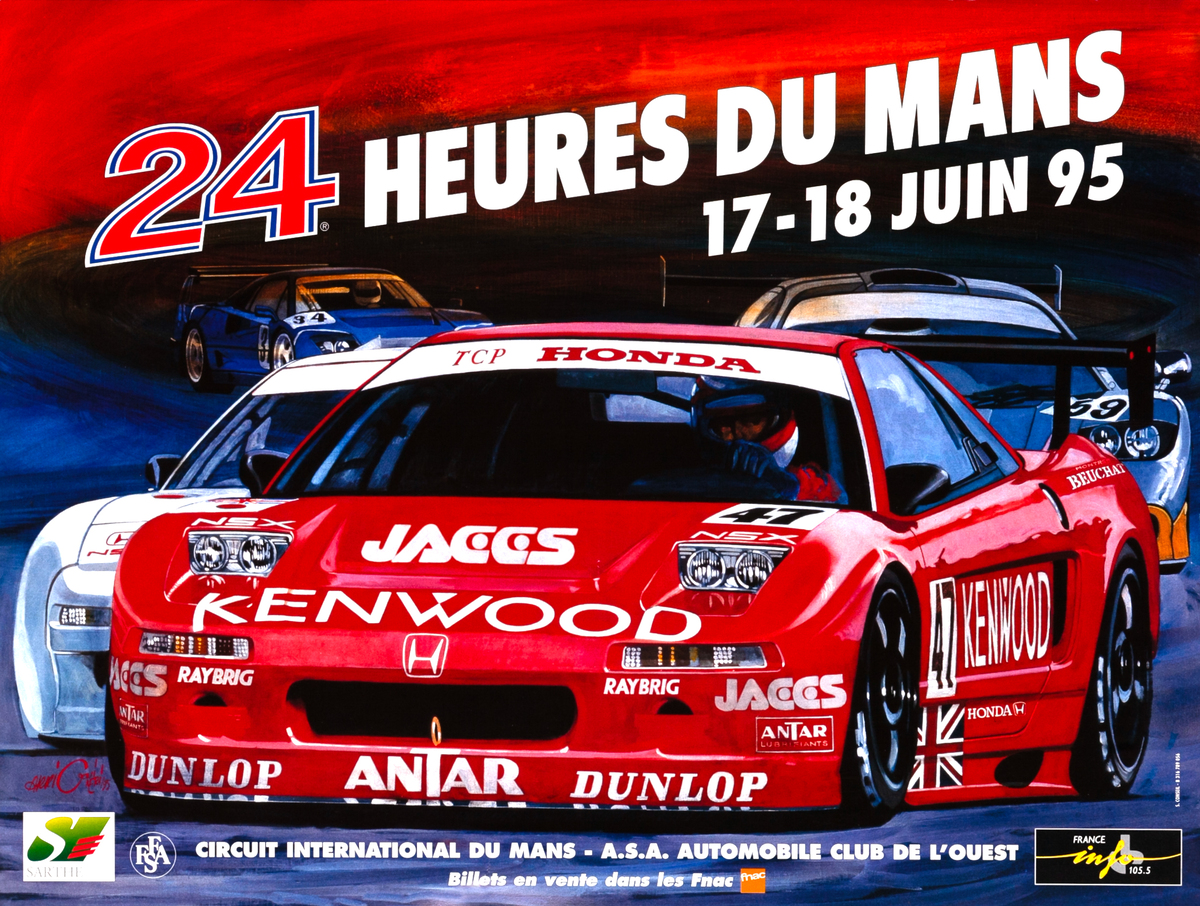 24 hours Le Mans 1995 Original F1 Racing Poster