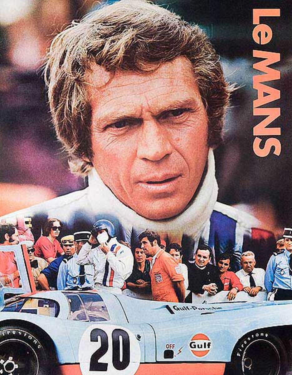 Steve McQueen Le Mans Original Vintage F1 Racing Poster