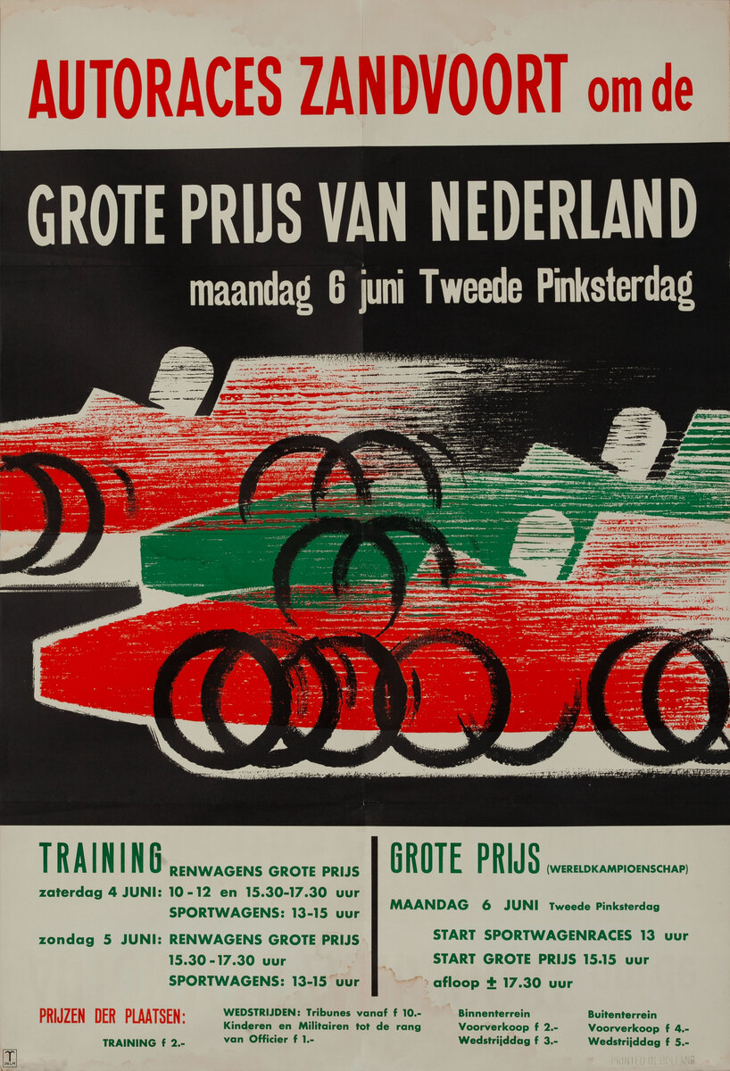 1961 Netherlands Grand Prix Original F1 Racing Poster