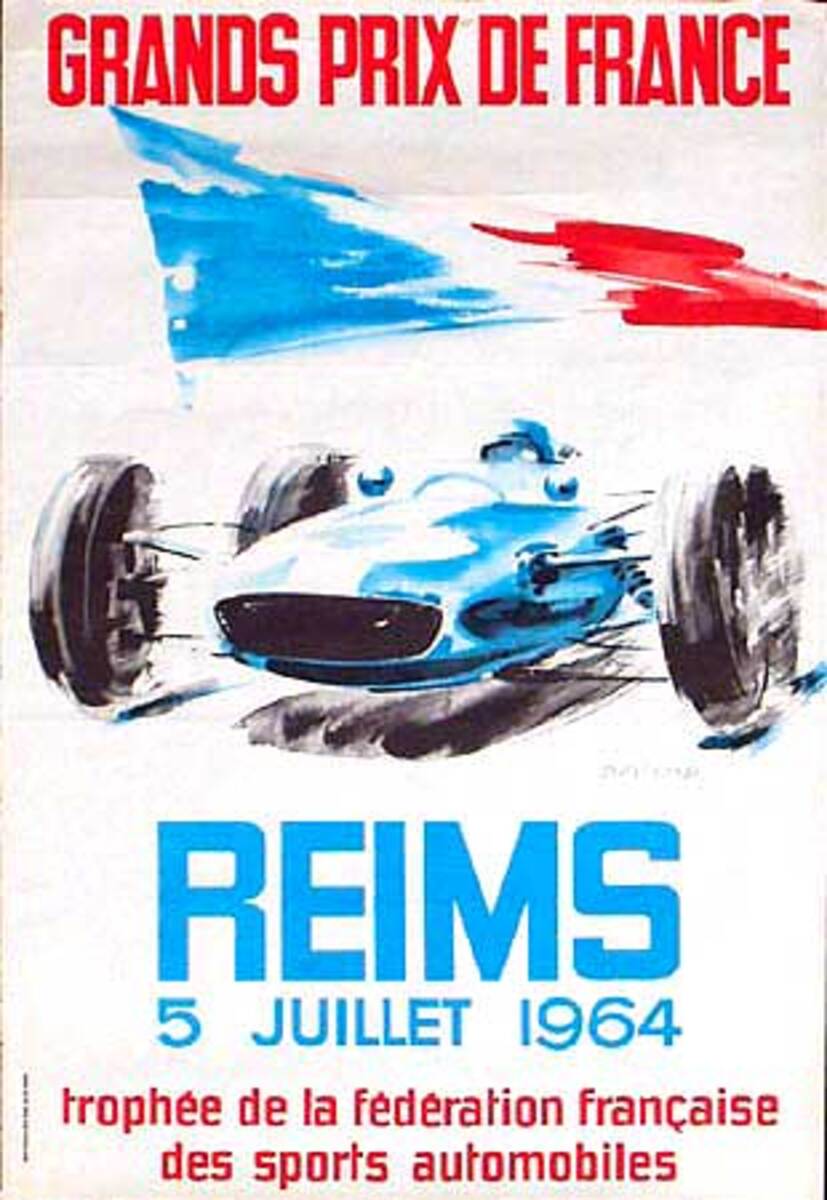 Reims 1964 Original Vintage Formula 1 Racing Poster