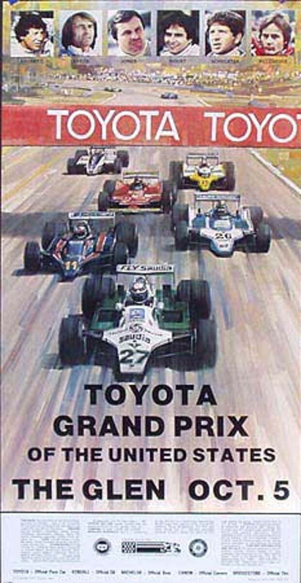 Watkins Glen Can Am Toyota Gran Prix Original Vintage Motor Racing Poster