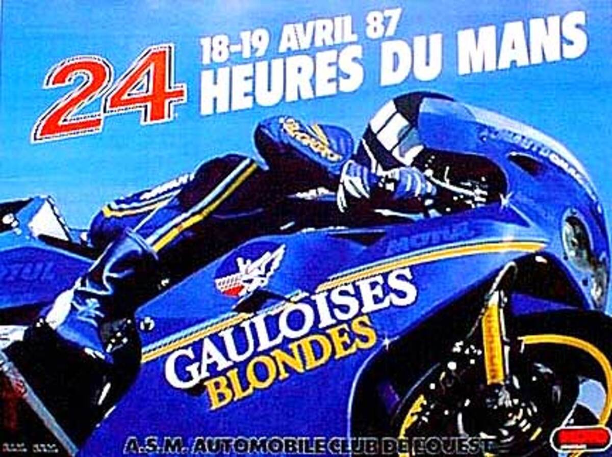Le Mans 24 Motorcycle Race 1987 Original Motorcycle Racing Poster