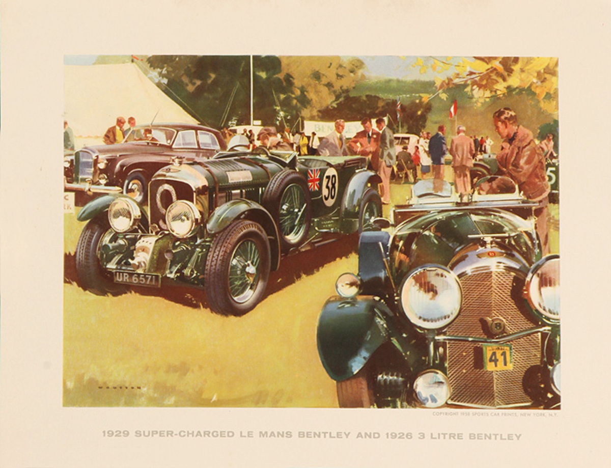 Sports Car Prints Super-Charged Le Mans Bentley and 1926 3 Litre Bentley