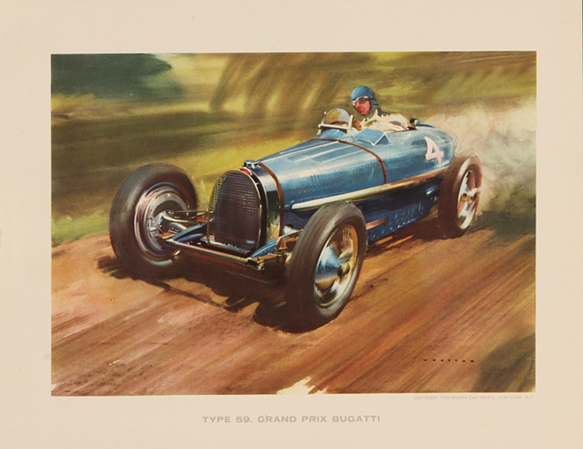 Sports Car Prints Type 59. Grand Prix Bugatti