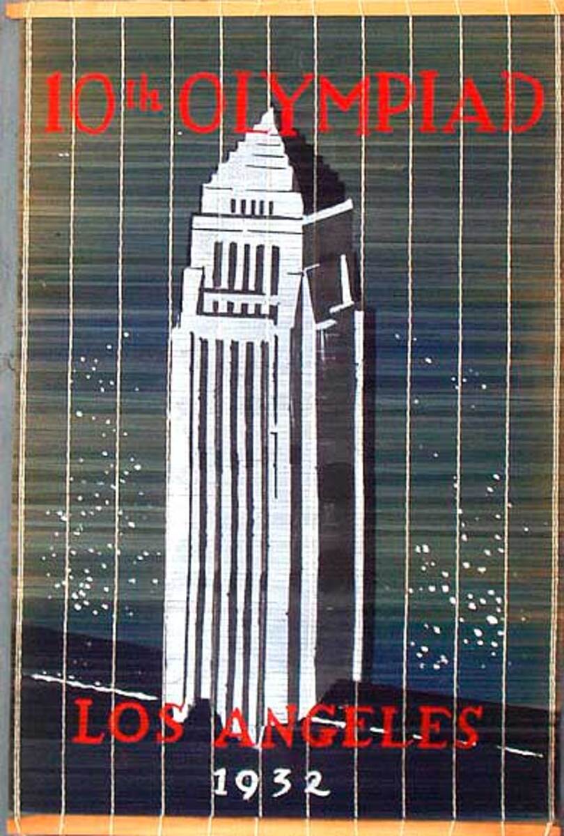 Original Vintage 1932 Los Angeles Olympics City Hall Poster 