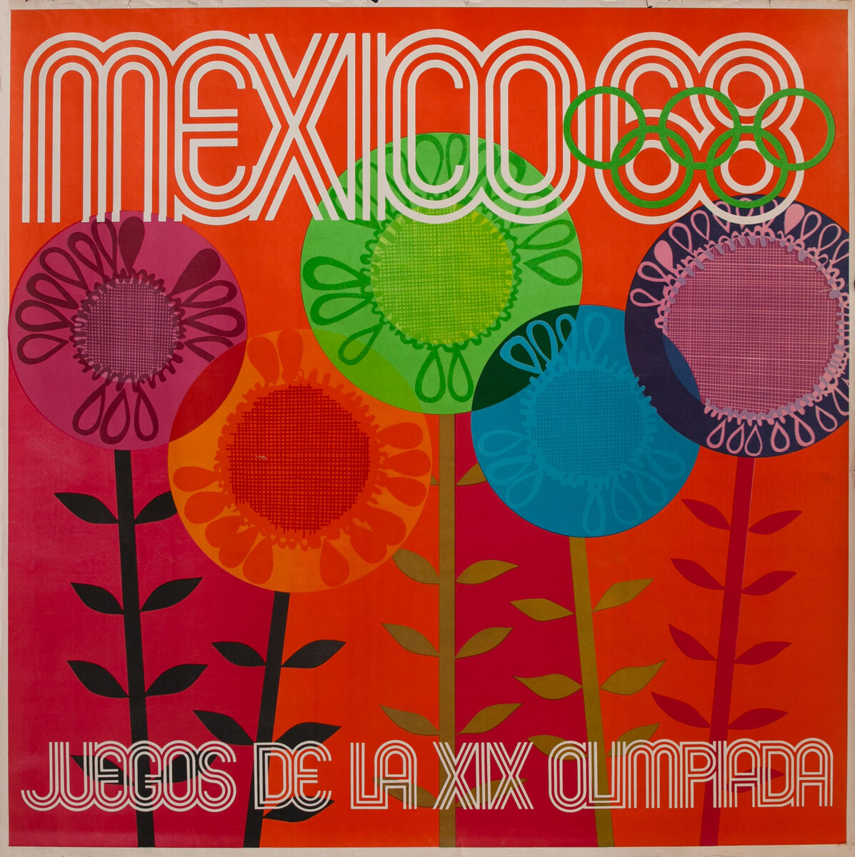 Mexico City Olympics 1968 Original Olympics Poster Dalhias