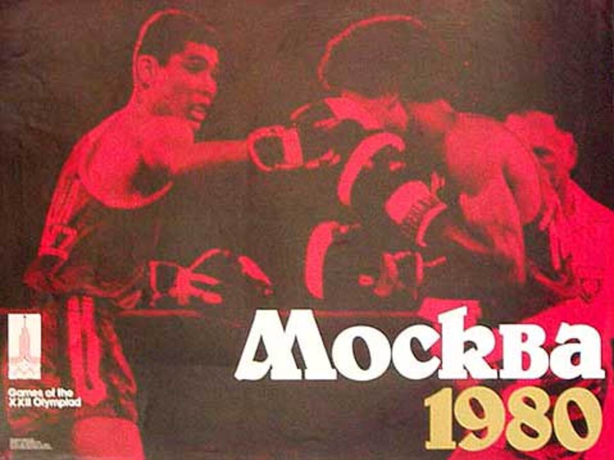 Original Vintage 1980 Moscow Olympics Boxing Poster