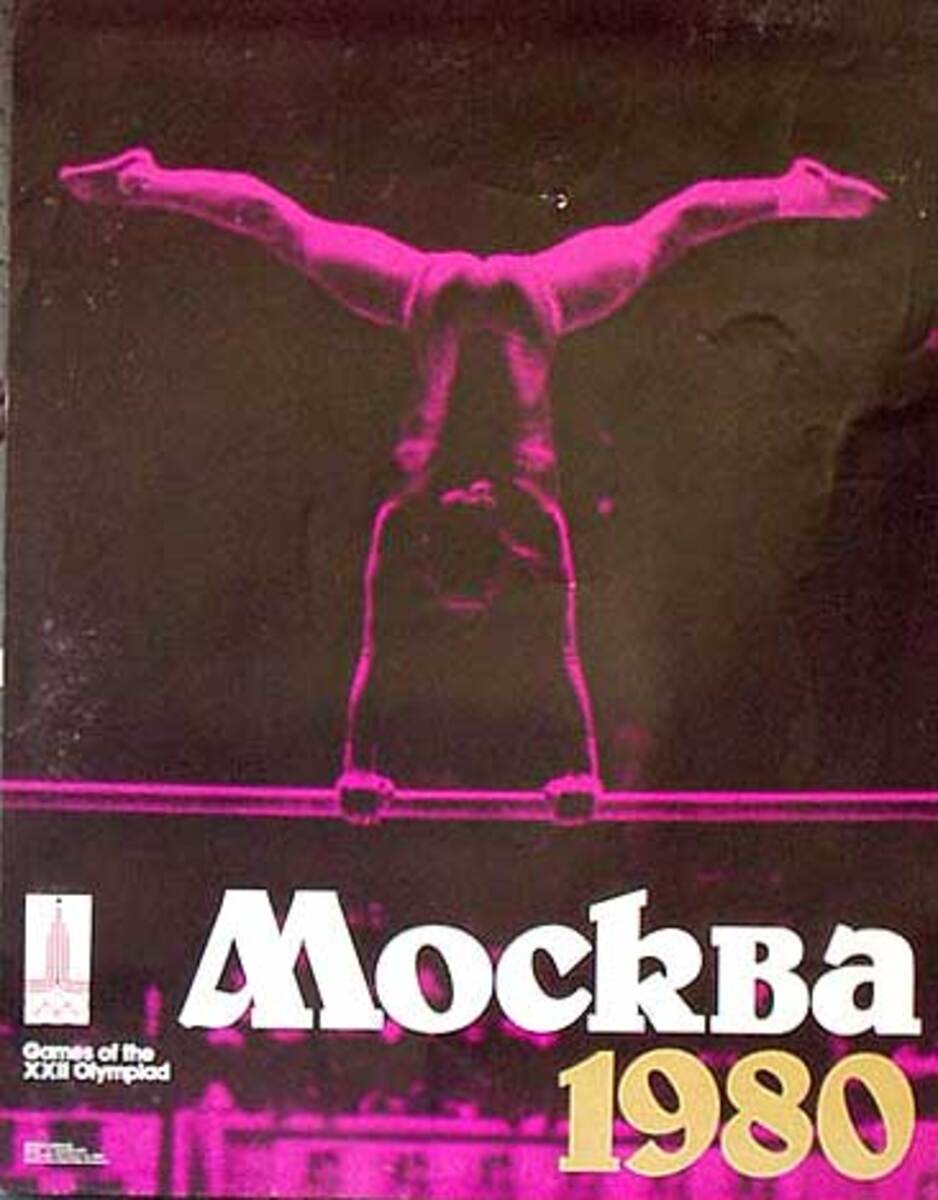 Original Vintage 1980 Moscow Olympics Gymnast Poster