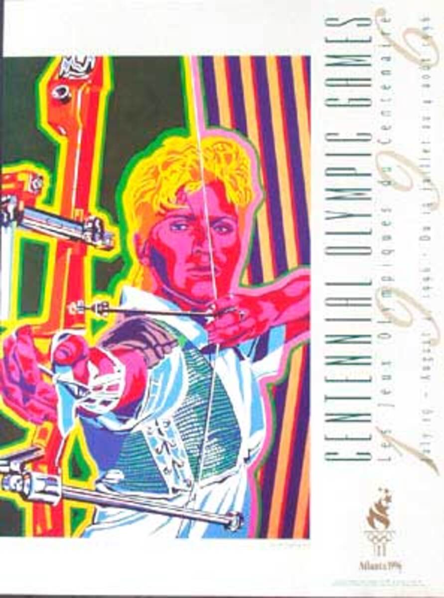 Original Vintage 1996 Atlanta Olympics Poster Archery (Yamagata)