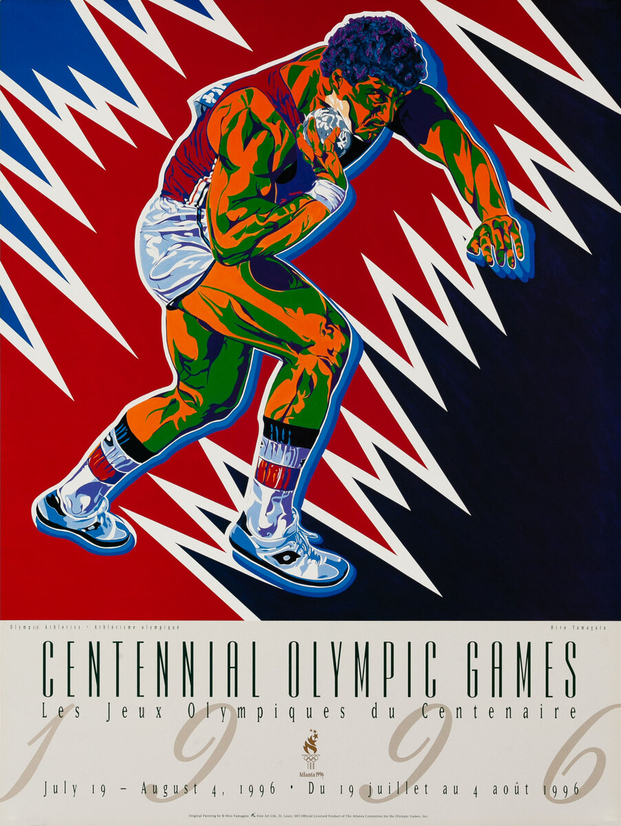 Original Vintage 1996 Atlanta Olympics Poster Athletics (Yamagata)