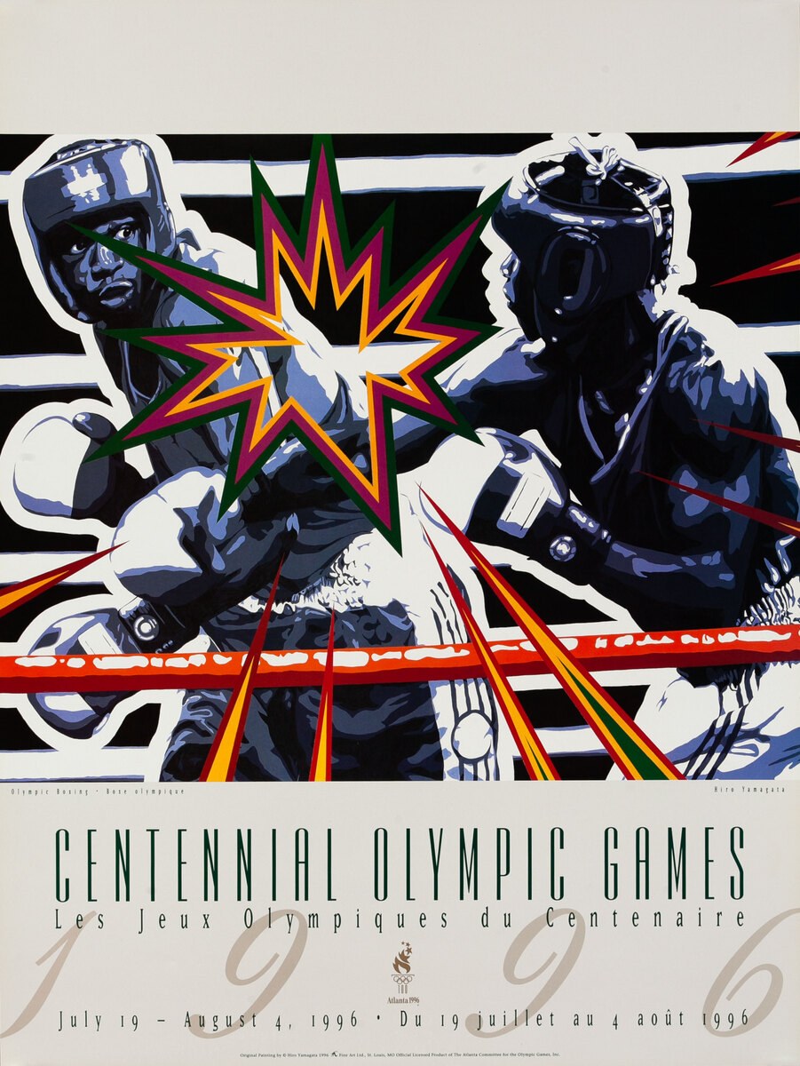 Original Vintage 1996 Atlanta Olympics Poster Boxing (Yamagata)