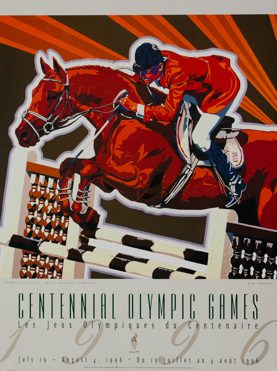 Original Vintage 1996 Atlanta Olympics Poster Equestrian  (Yamagata)