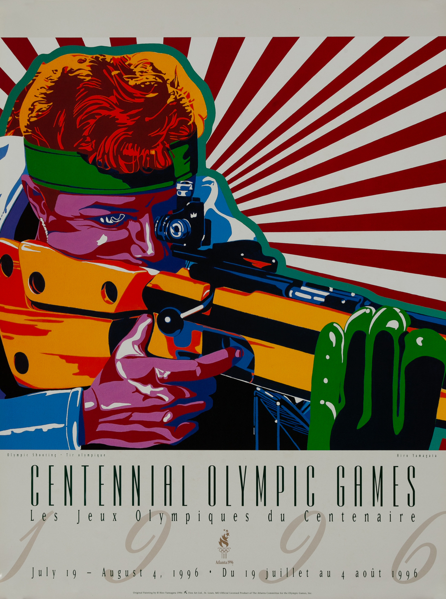 Original Vintage 1996 Atlanta Olympics Poster Shooting (Yamagata)