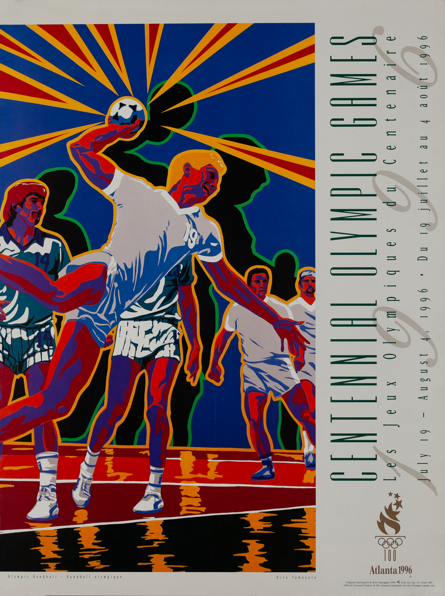 Original Vintage 1996 Atlanta Olympics Poster Team Handball (Yamagata)