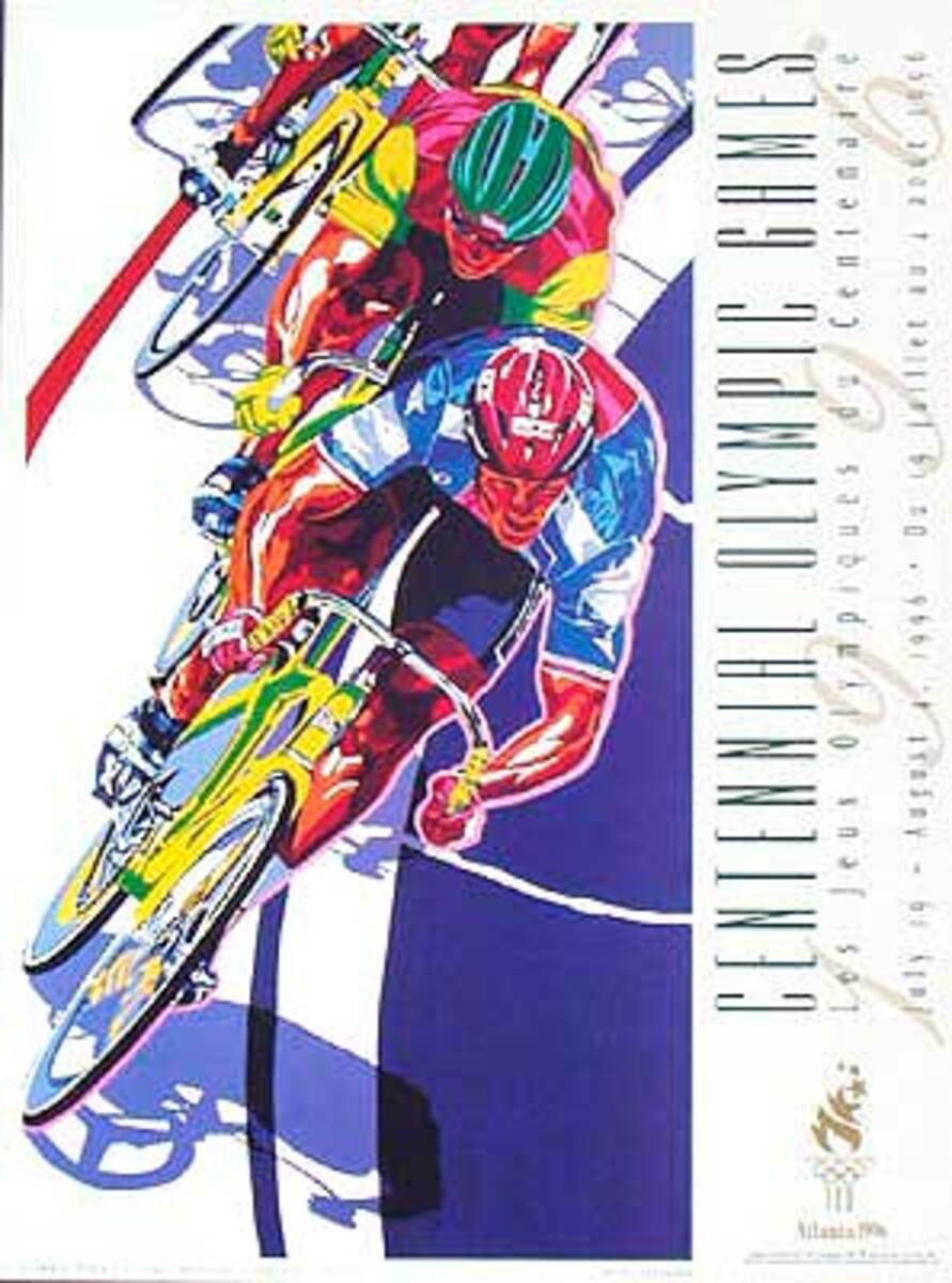 Original Vintage 1996 Atlanta Olympics Poster Track Cycling (Yamagata)