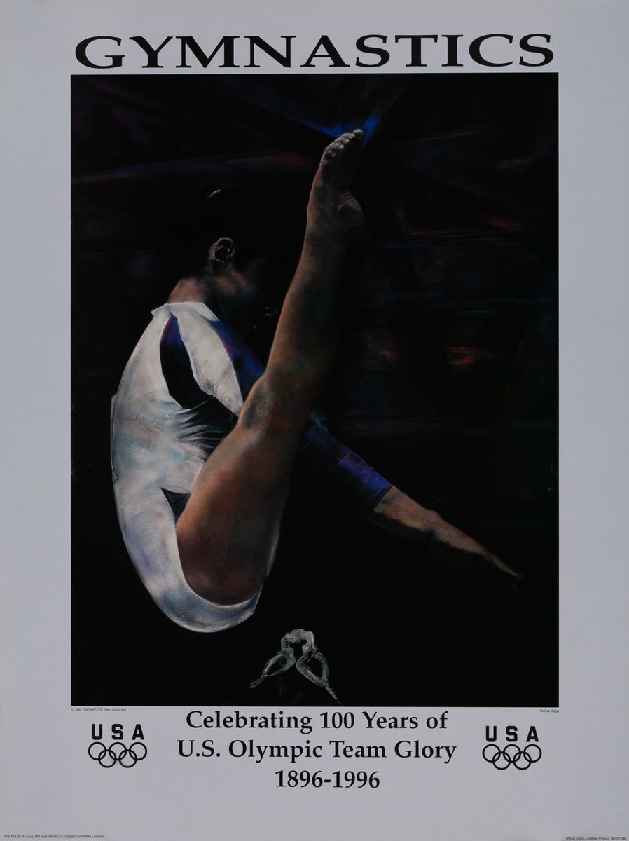 Original Vintage 1996 Atlanta Olympics Poster Gymnast (Cajiga)