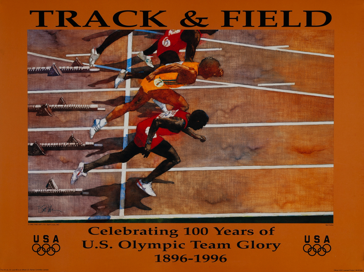 Original 1996 Atlanta Olympics Poster Track and Field (Forbes)